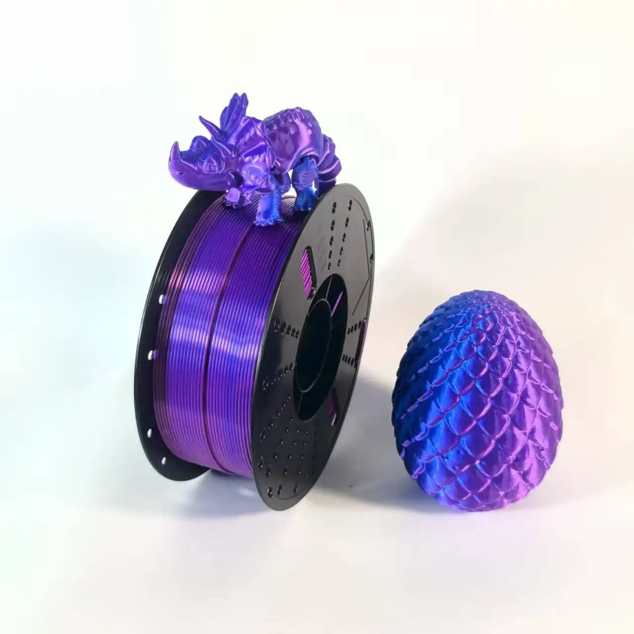 Seiden-PLA-Filament 1,75 mm, zweifarbig blau-lila, 1 kg, glänzendes 3D-Drucker-Filament, Maßgenauigkeit +/- 0,05 mm, 250er Spule Image