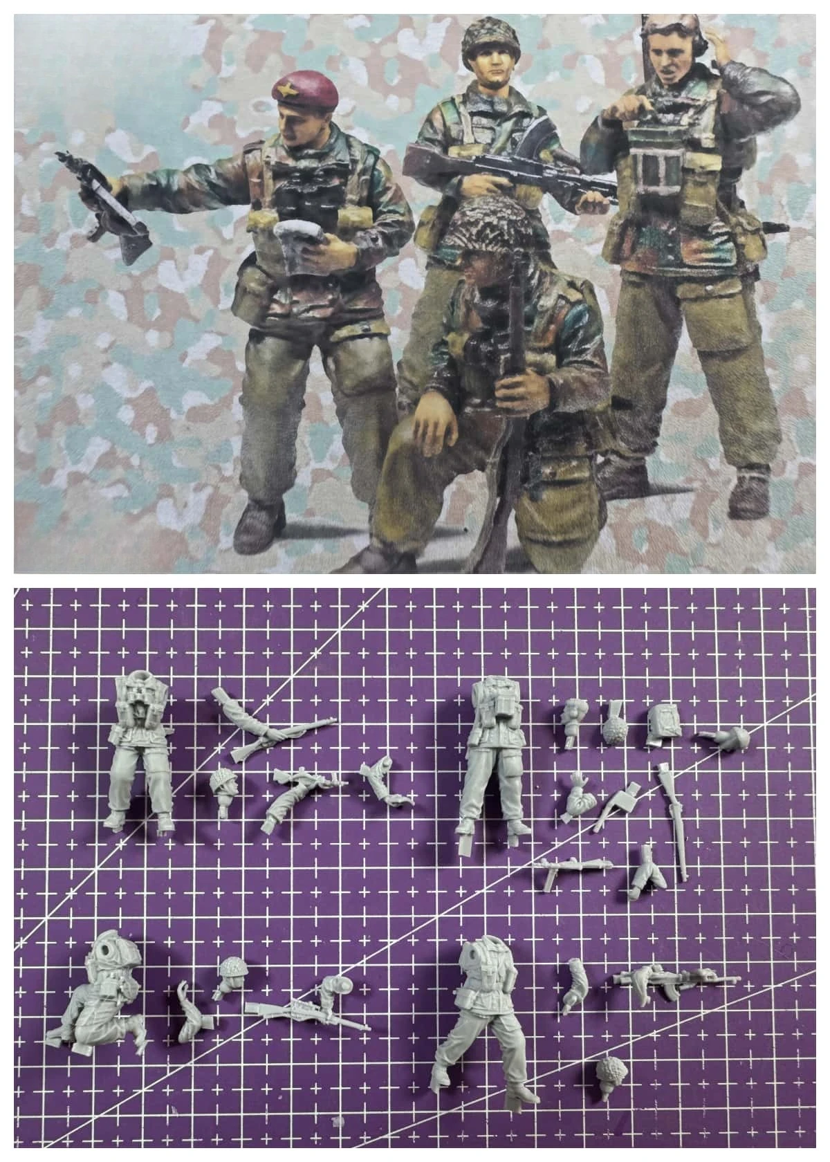 1/48 Gussharz-Modellbausatz, GK, britische Fallschirmjäger, unbemalt, muss zusammengebaut werden Image