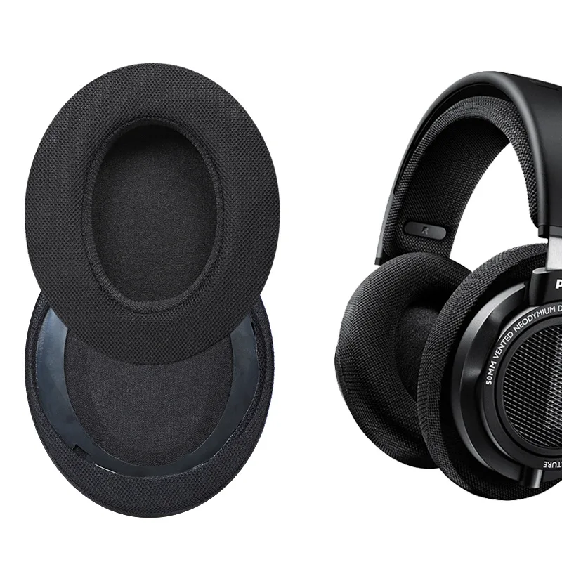 Ersatz-Ohrpolster aus Schaumstoff, Netzstoff, Protein-Leder, Kissen/Ohrpolster, Kopfbalken, geeignet für Philips SHP9500 SHP9600 Kopfhörer Image