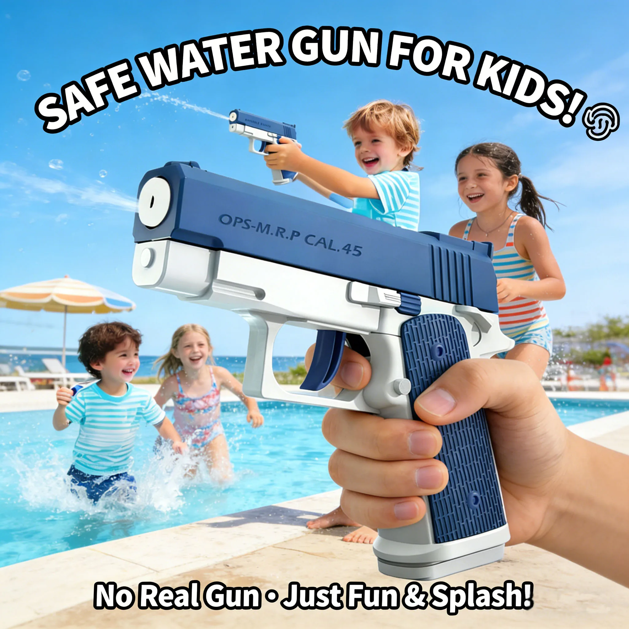 M1911 Wasserpistole mit Hoher Kapazität und Auslaufsicherem Design für Weitschüsse, für Kinder und Erwachsene, Sommer, Strand, Pool-Party Image