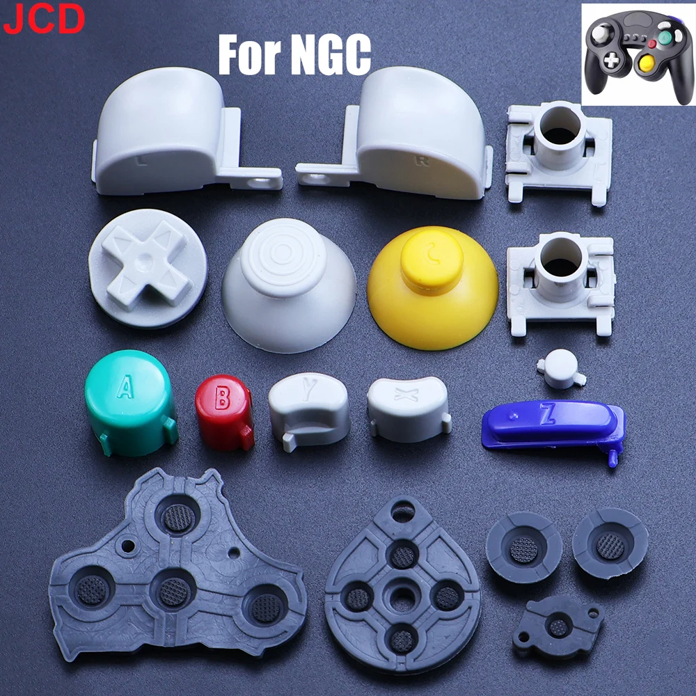 JCD Volle Tasten Für Gamecube L R Trigger Tasten D-Pad ABXY Tasten Gummi Leitfähigen Mod Kit Für Nintend NGC Gamepad Steuerung Image