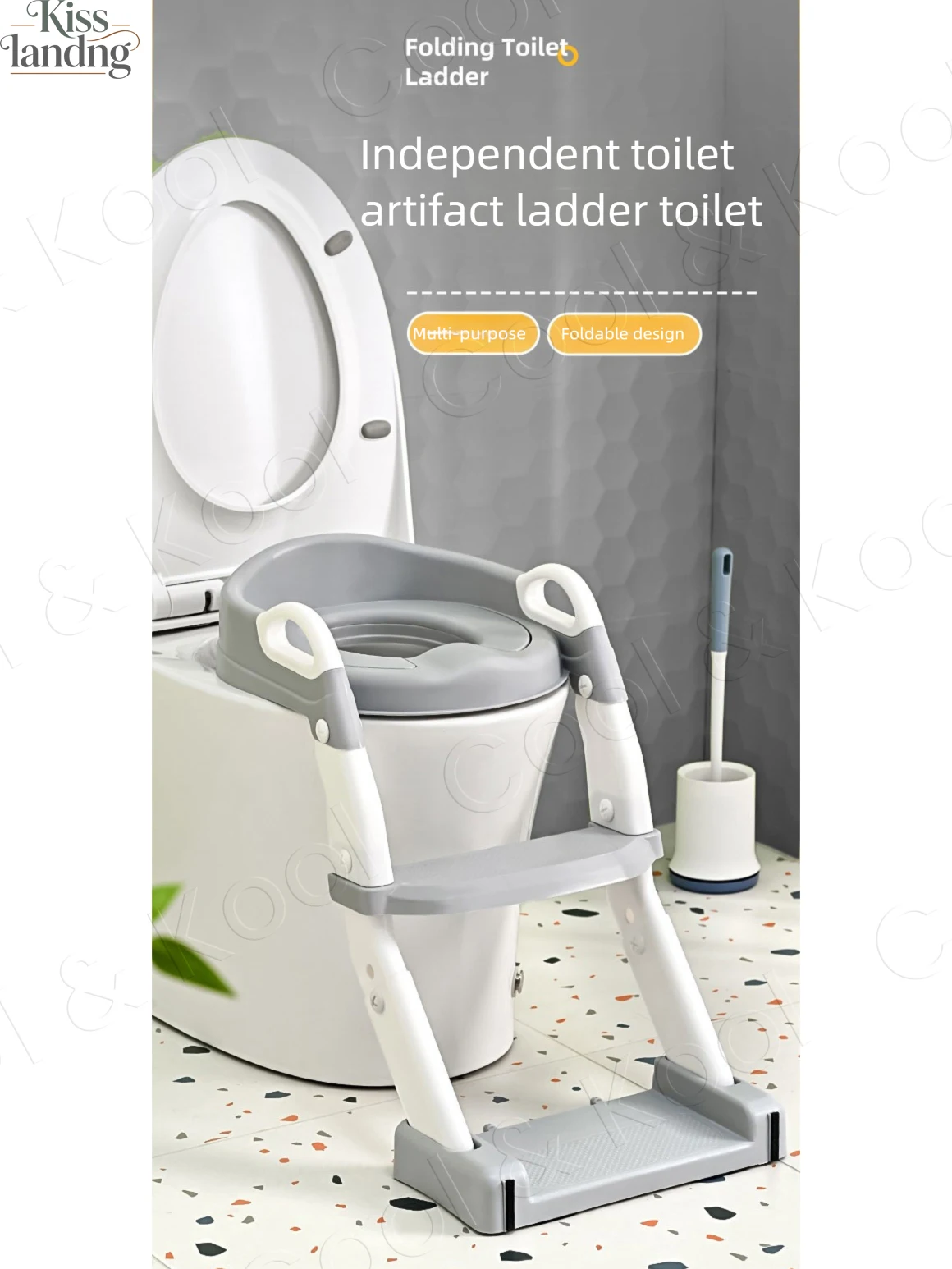 6-in-1 All-in-One Töpfchentrainingslösung: Faltbarer Toilettensitz mit Tritthocker & tragbarem Töpfchen für Zuhause & unterwegs