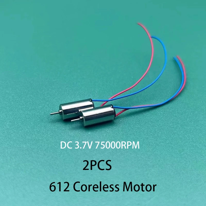 2PCS DC3,7 V 75000RPM Mini Kernlosen Motor 6*12mm Hohe Geschwindigkeit 612 Hohl Tasse für DIY RC Drone Quadcopter Starke Magnetische Motor Image