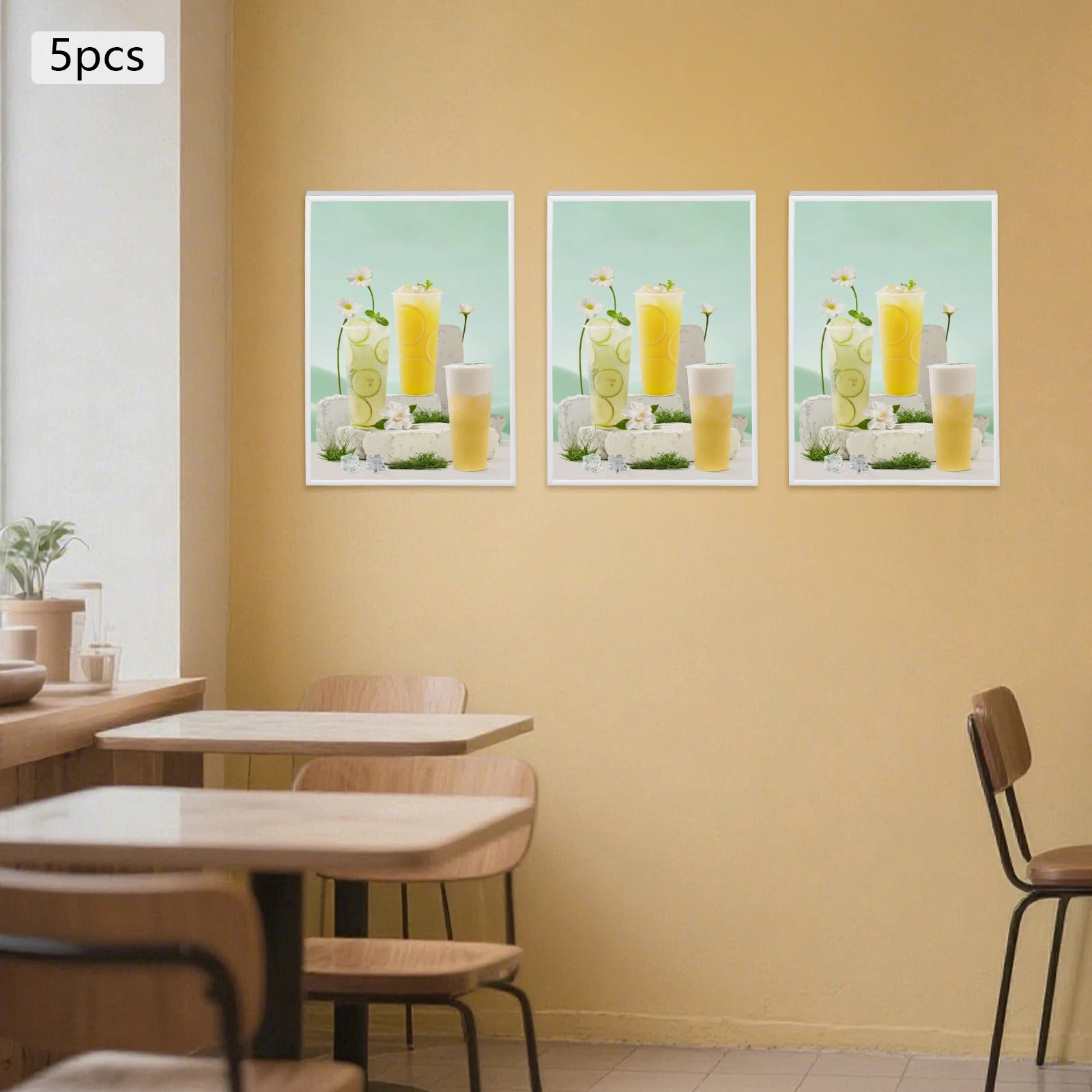 Posterrahmen zum Aufhängen, zum Präsentieren von A3-Postern, Fotos, Zertifikaten, Wandposter-Rahmen, silberfarben, 5 Stück Image