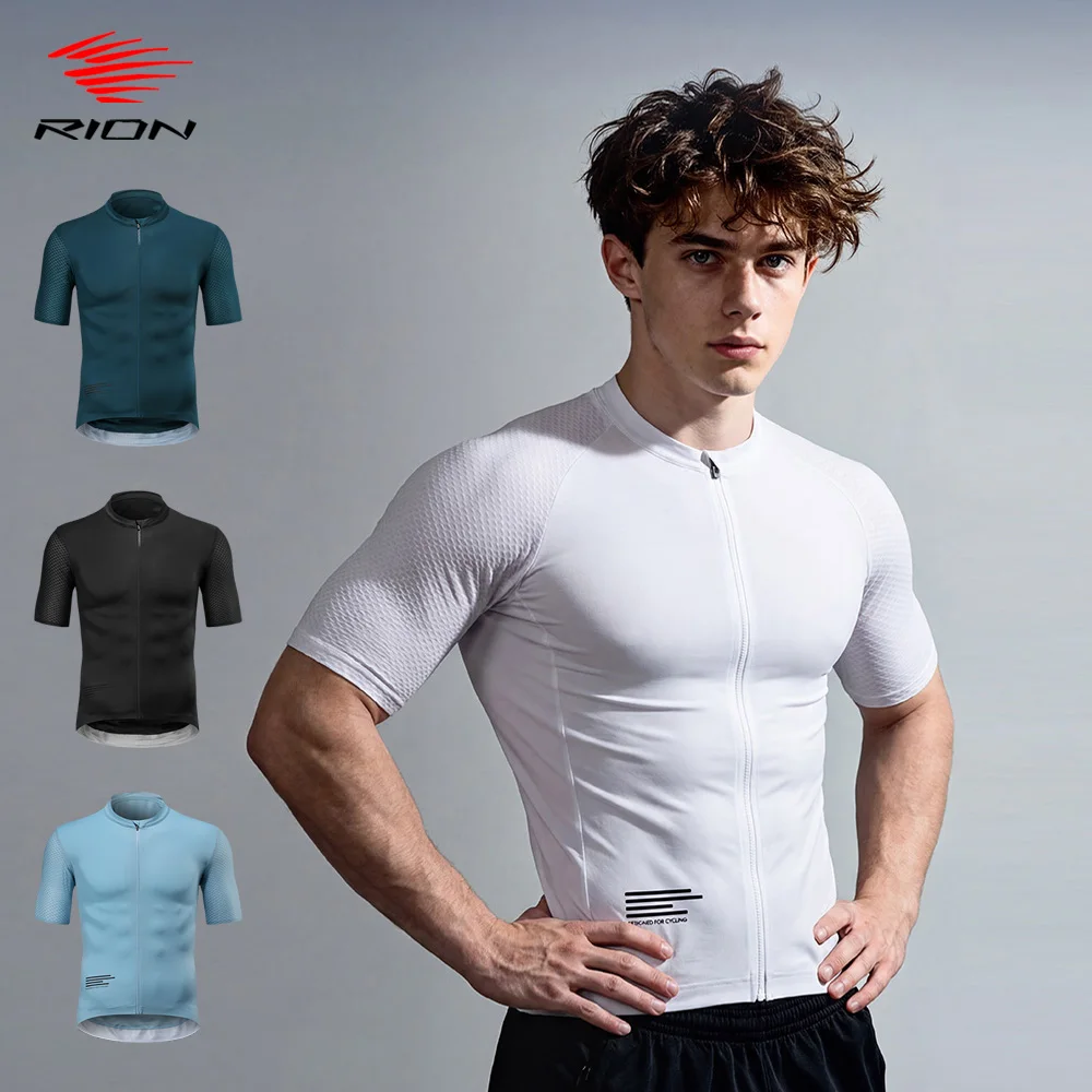 RION Herren-T-Shirt, kurzärmelig, Sport-Sweatshirt, Fitness, Laufen, Oberteil, Herrenbekleidung, Radfahren, Shirts, Gym, Wandern, Outdoor, Sportbekleidung Image