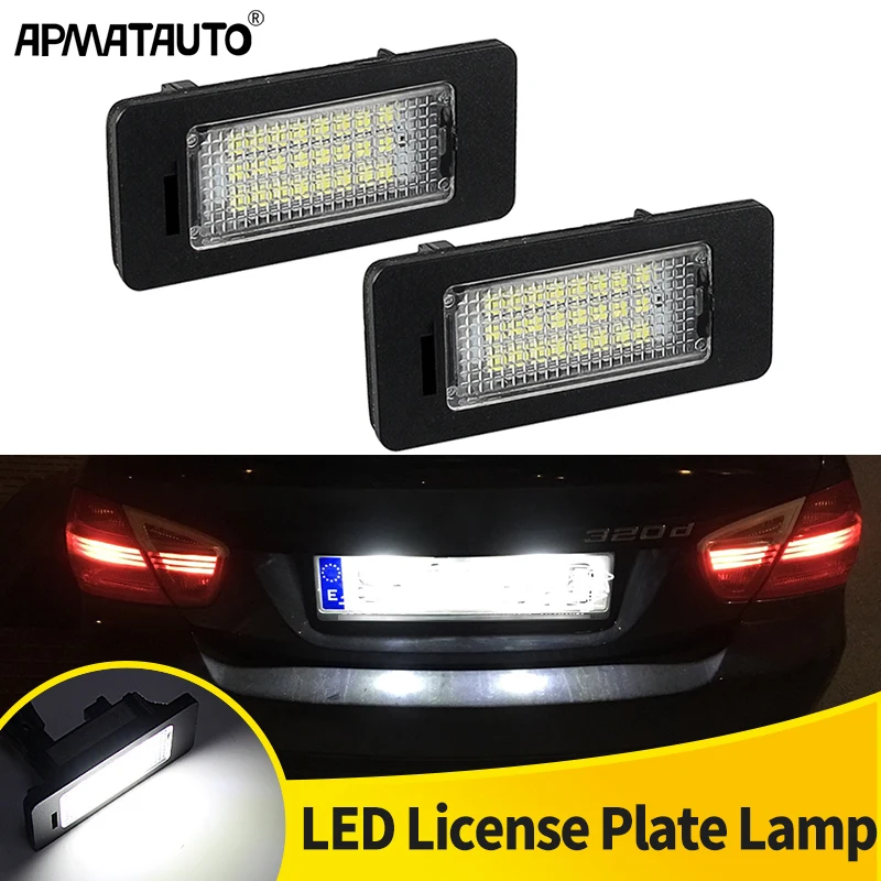 2X Weiße LED-Kennzeichenbeleuchtung Auto-Zubehör für BMW E46 X5 E70 X6 E71 E72 E90 E92 E93 E91 M3 E39 M5 E60 E61 E82 Image