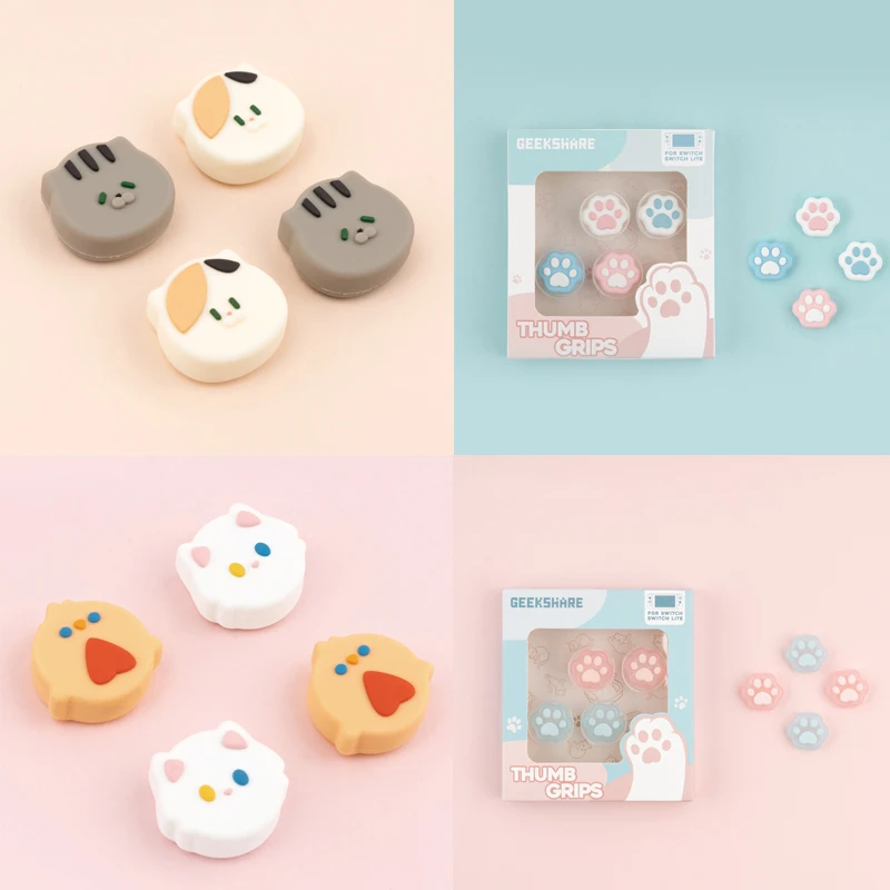 Katze Küken Weiche Thumb-Stick Grip Cap Joystick Schutzhülle Für Nintendo Schalter NS Lite Joy-con Controller Thumbstick fall Image