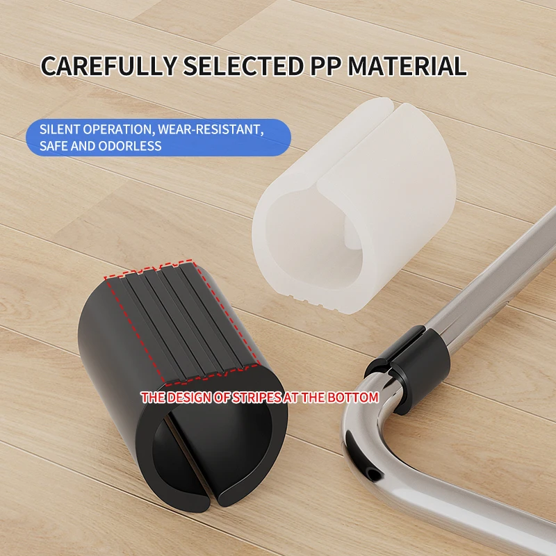 24 Stück heiß verkaufte rutschfeste und verschleißfeste Protektoren für runde Rohre, Bürostuhlbeine, U-förmige Clip-on-Stuhlbeinkappen