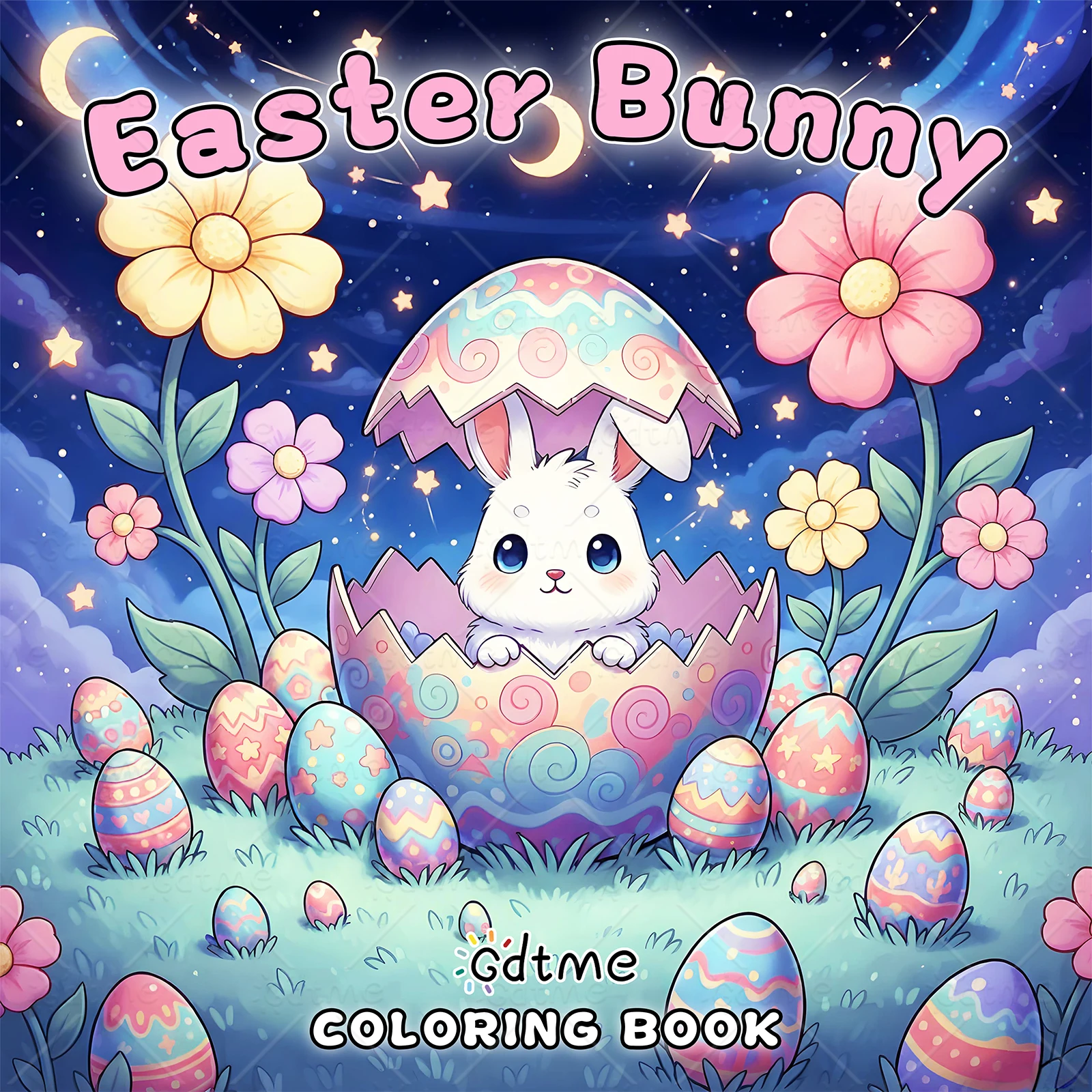 Osterhase-Malbuch für Erwachsene mit niedlichen, gemütlichen täglichen Aktivitäten zur Entspannung (Cozy Spaces Coloring) Image