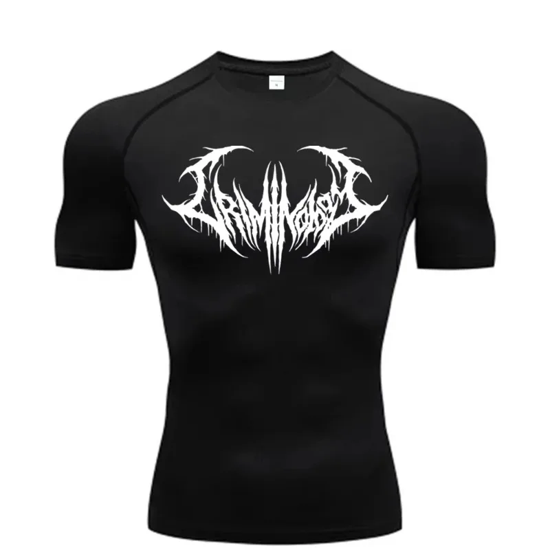 Herren-Lauf-Kompressions-T-Shirt, kurzärmelig, für Fitness-Studio, Workout, Fitness-Shirts, Jogging, Sportbekleidung, dehnbar, feuchtigkeitsableitend Image