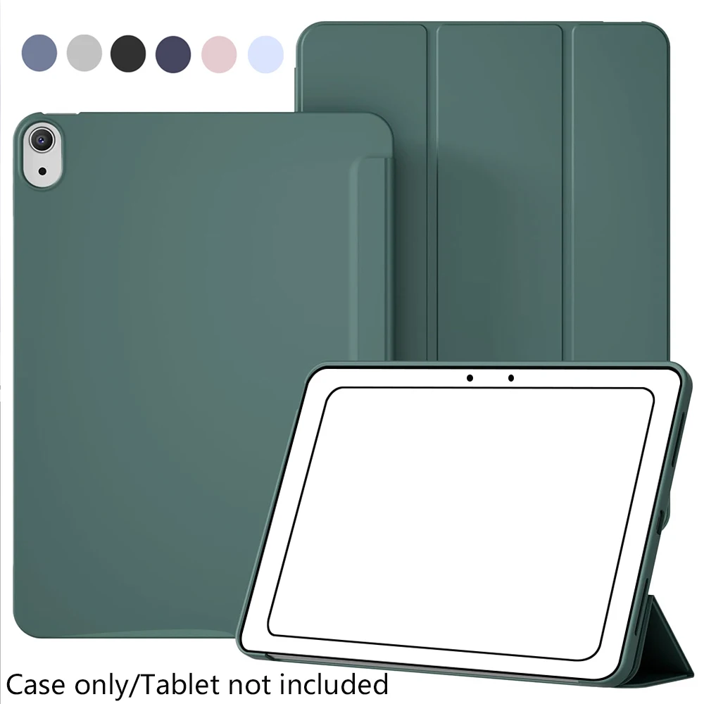Hülle für iPad 5./6./Air 1/2, 7./8./9./10./11./A16, Air/Mini/Pro, Dreifach faltbarer Ständer und weiche, dünne Rückenschale, automatische Aufwach-/Schlaffunktion Image