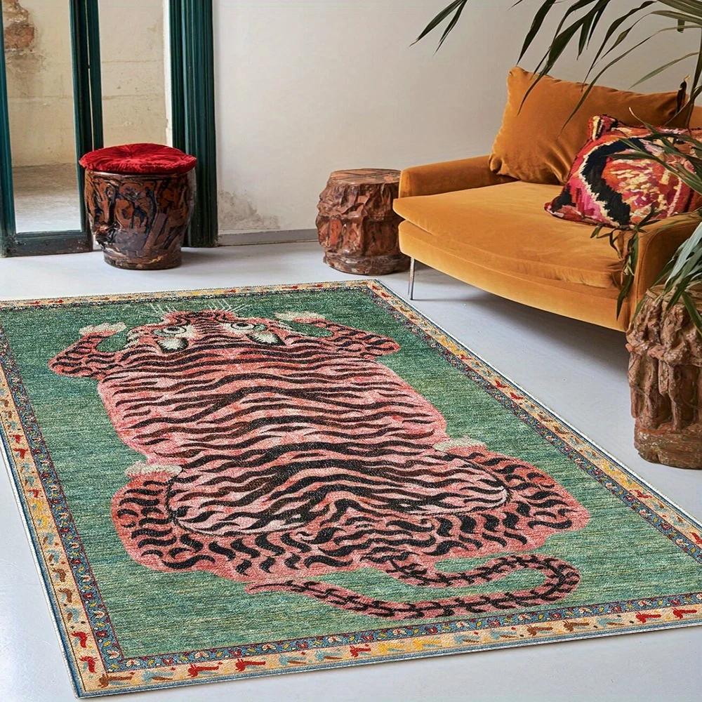 Bottom Washable Tibetan Tiger Carpet Tibetan Tiger Persian Ethnic Style Kitchen Living Room Bedroom Mat Washable Area 카펫 장식