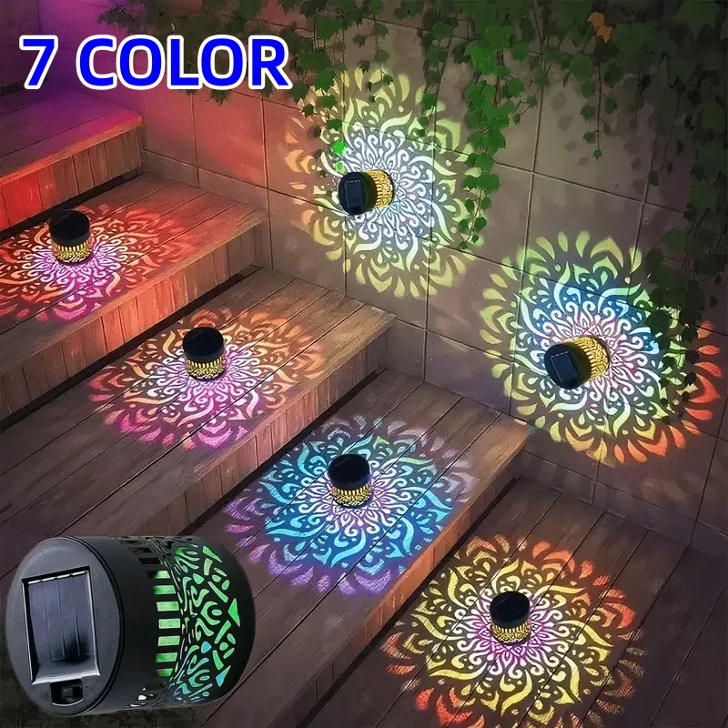 1/2/4pcs 7color Solar Datura Wall Lights Garden Decoration Christmas Halloween Party Courtyard Decoration Solar Garden Light