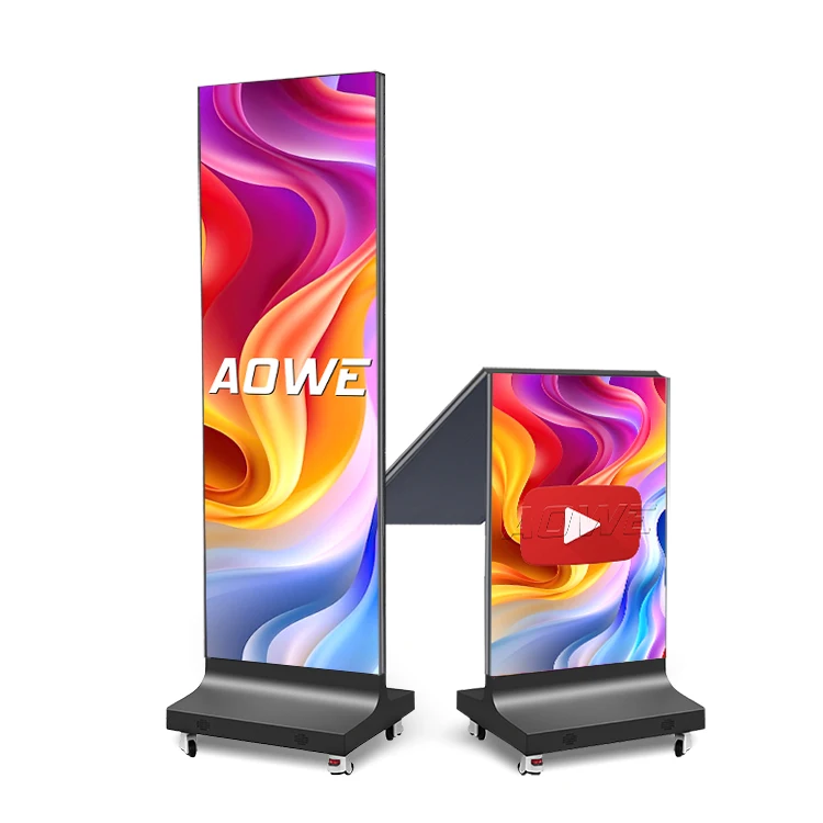2026 Aowe Gob P1.2 P1.5 P1.8 P2.5 Schermo LED Pieghevole per Interni Display Portatile Banner Digitale Video Wall LED per Negozi