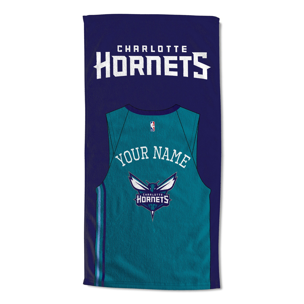 Charlotte Hornets Personalized Jersey Beach Towel