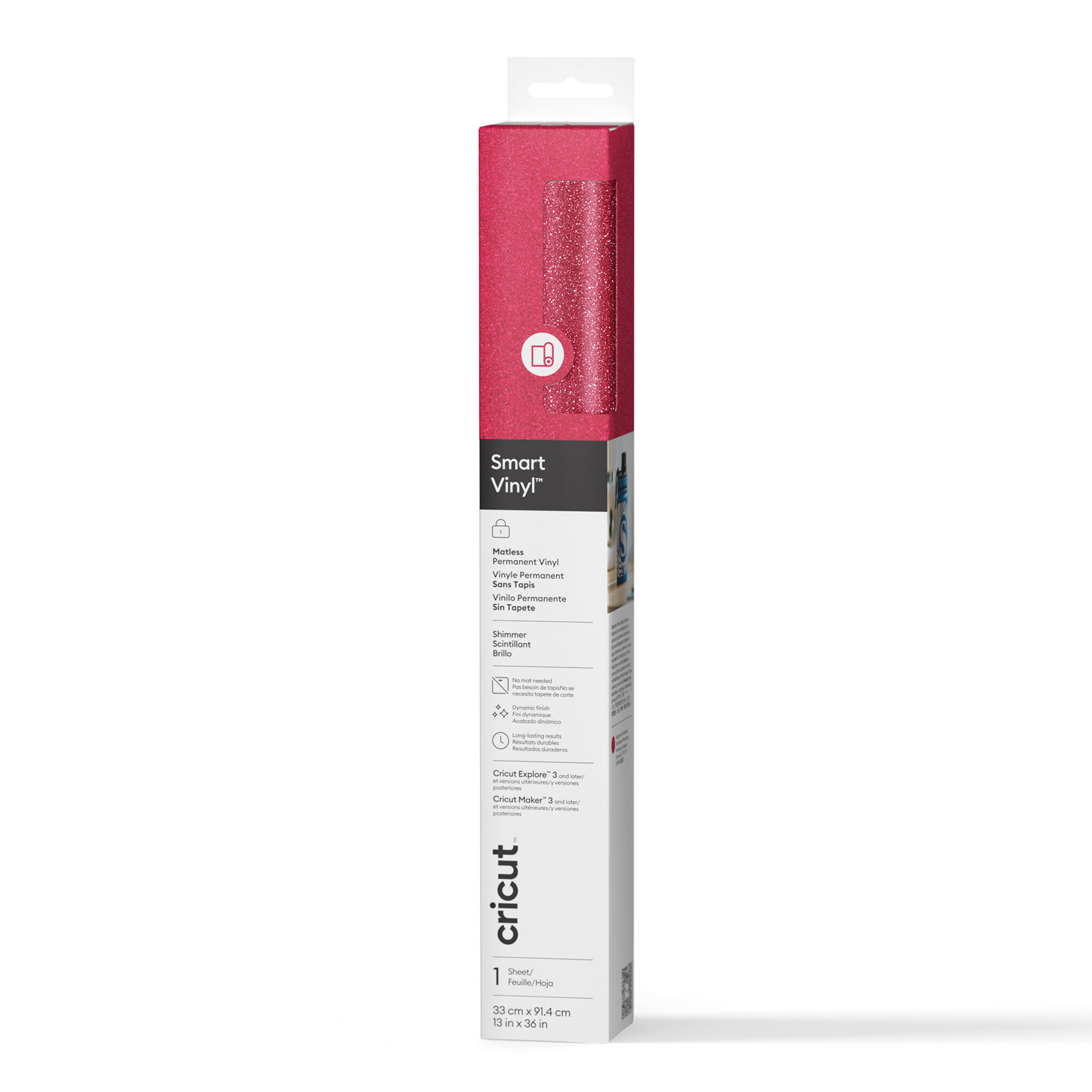 Cricut Smart Vinyl Shimmer | Permanent | 3 ft | Raspberry