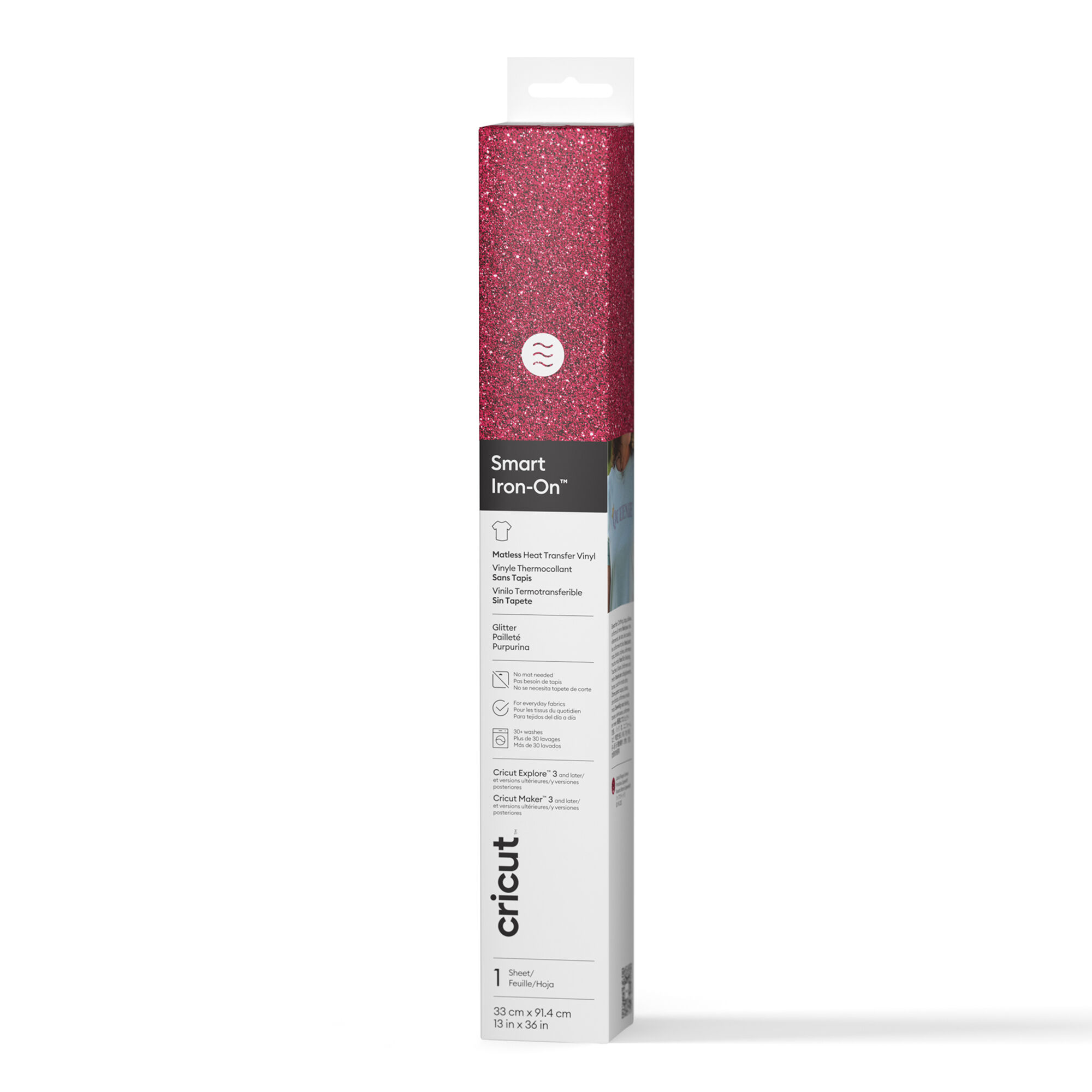 Cricut Smart Iron-On Glitter | 3 ft | Lipstick