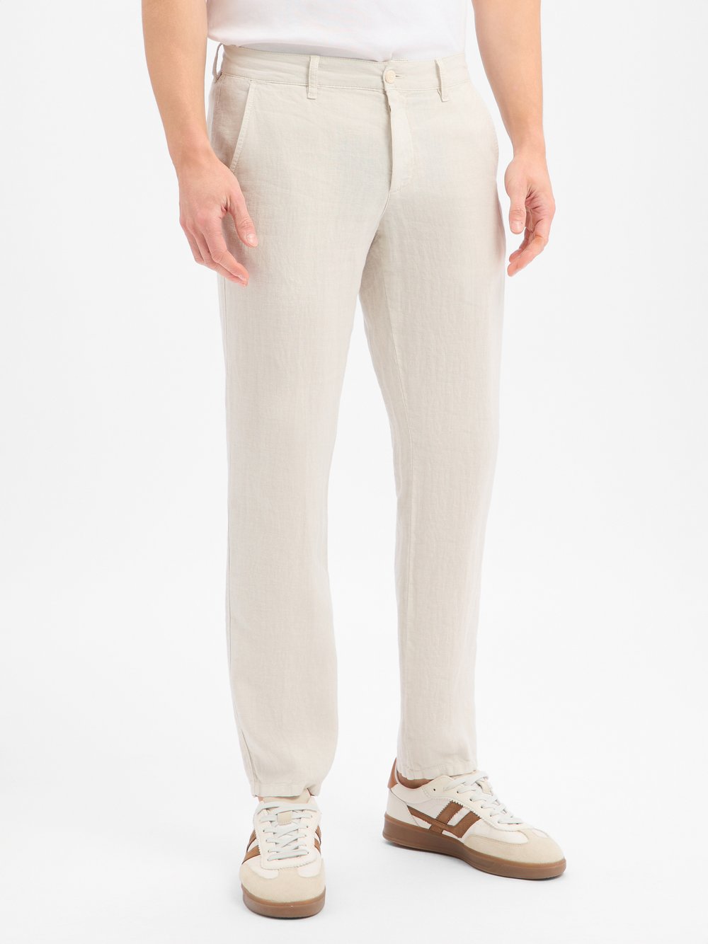 Alberto Leinenhose Herren hellgrau, 31-32 Image