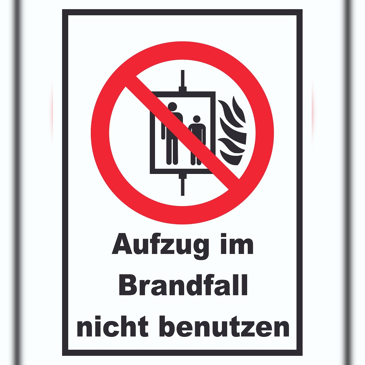 HB-Druck Aufzug im Brandfall nicht benutzen Schild A4 (210x297mm) Image