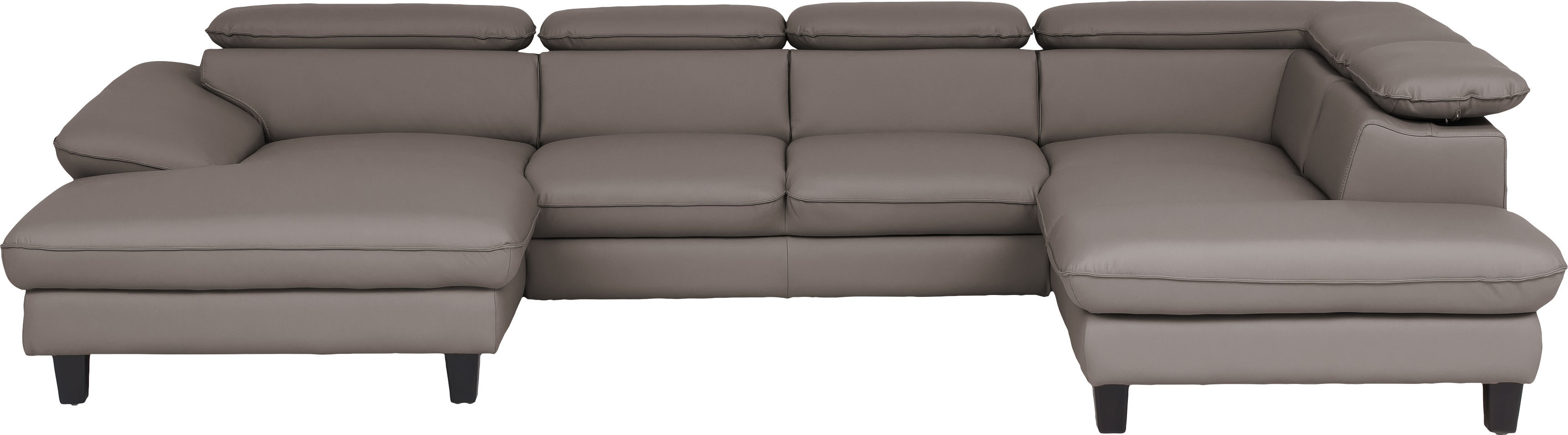 Wohnlandschaft HOME AFFAIRE "Pilot U-Form", elephant, B:331cm T:108cm, Sofas, Wohnlandschaft, mit Kopfteilverstellung, wahlweise mit Bettfunktion & Bettkasten Image
