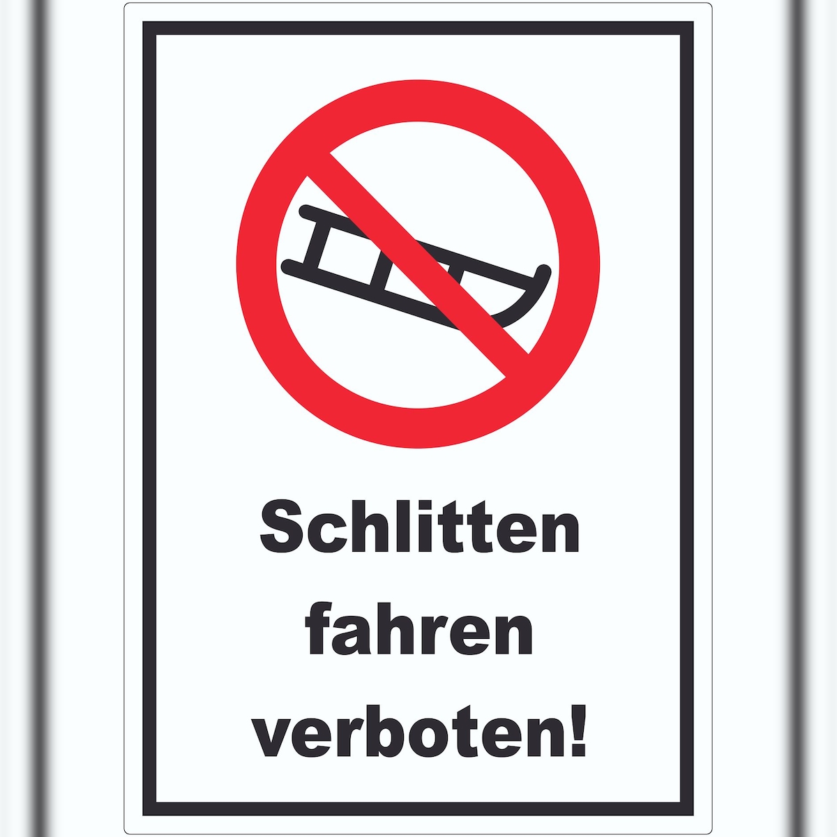 HB-Druck Schlitten fahren verboten Aufkleber A3 (297x420mm) Image