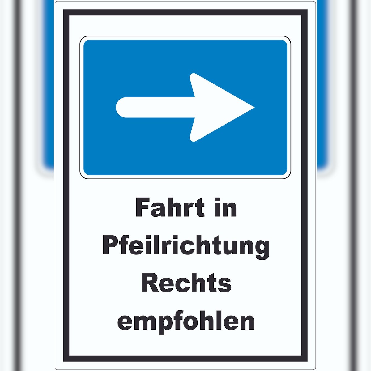 HB-Druck In Pfeilrichtung fahren rechts Symbol und Text Aufkleber A3 (297x420mm)