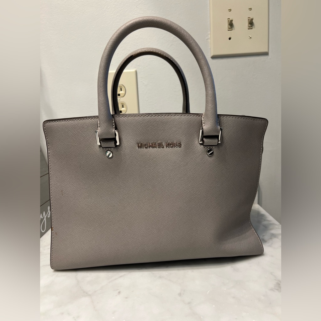 Michael Kors Bags | Leather Michael Kors Handbag | Color: Gray | Size: Os
