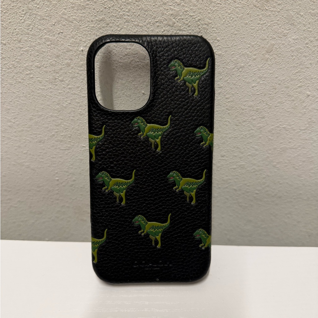 Coach Cell Phones & Accessories | Iphone 16 Coach Rexy Print Leather Phone Case - Green Accent | Color: Black/Green | Size: Os