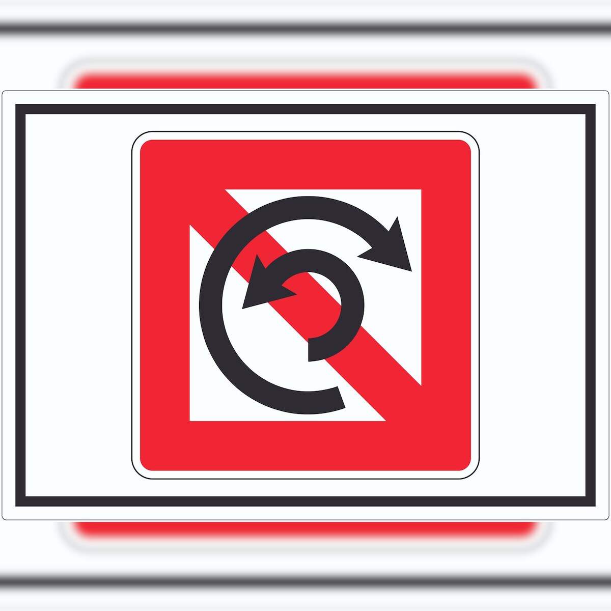HB-Druck Wenden verboten Symbol Wendeverbot A9 (37x52mm) Image