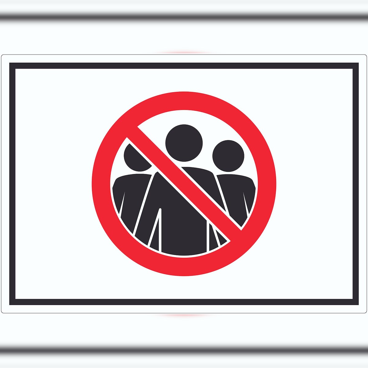 HB-Druck Menschenansammlung vermeiden Symbol Aufkleber A2 (420x594mm) Image