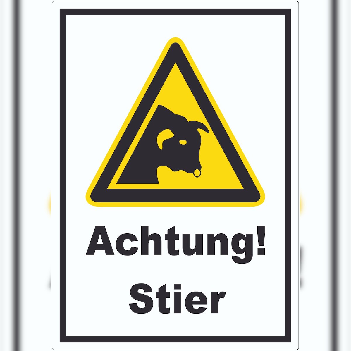 HB-Druck Achtung Stier Aufkleber A8 (52x74mm) Image