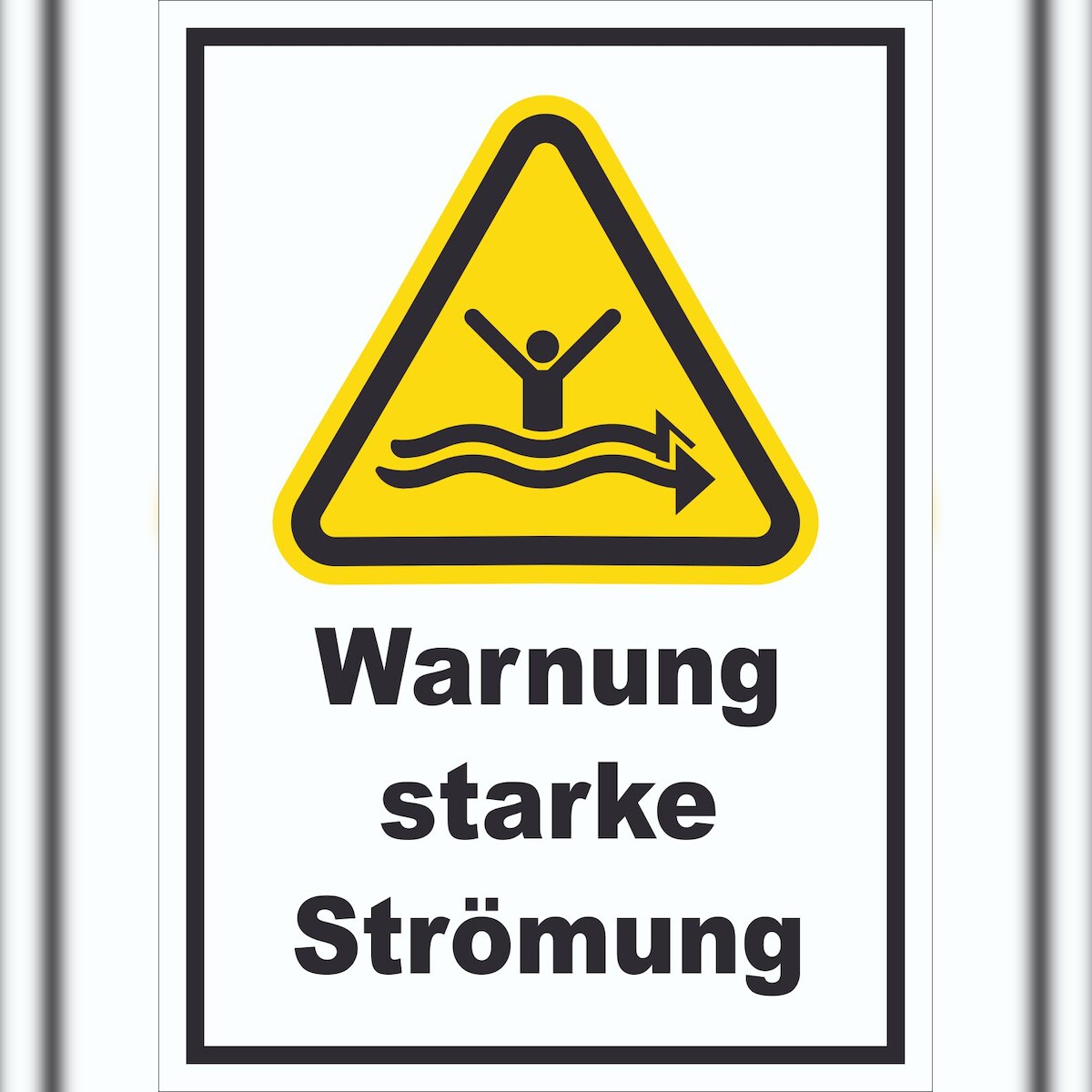 HB-Druck Schild Warnung starke Strömung A3 Rückseite selbstklebend Image