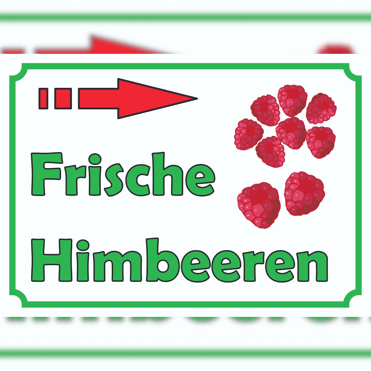 HB-Druck Verkaufsschild Schild Himbeeren rechts A6 Rückseite selbstklebend Image