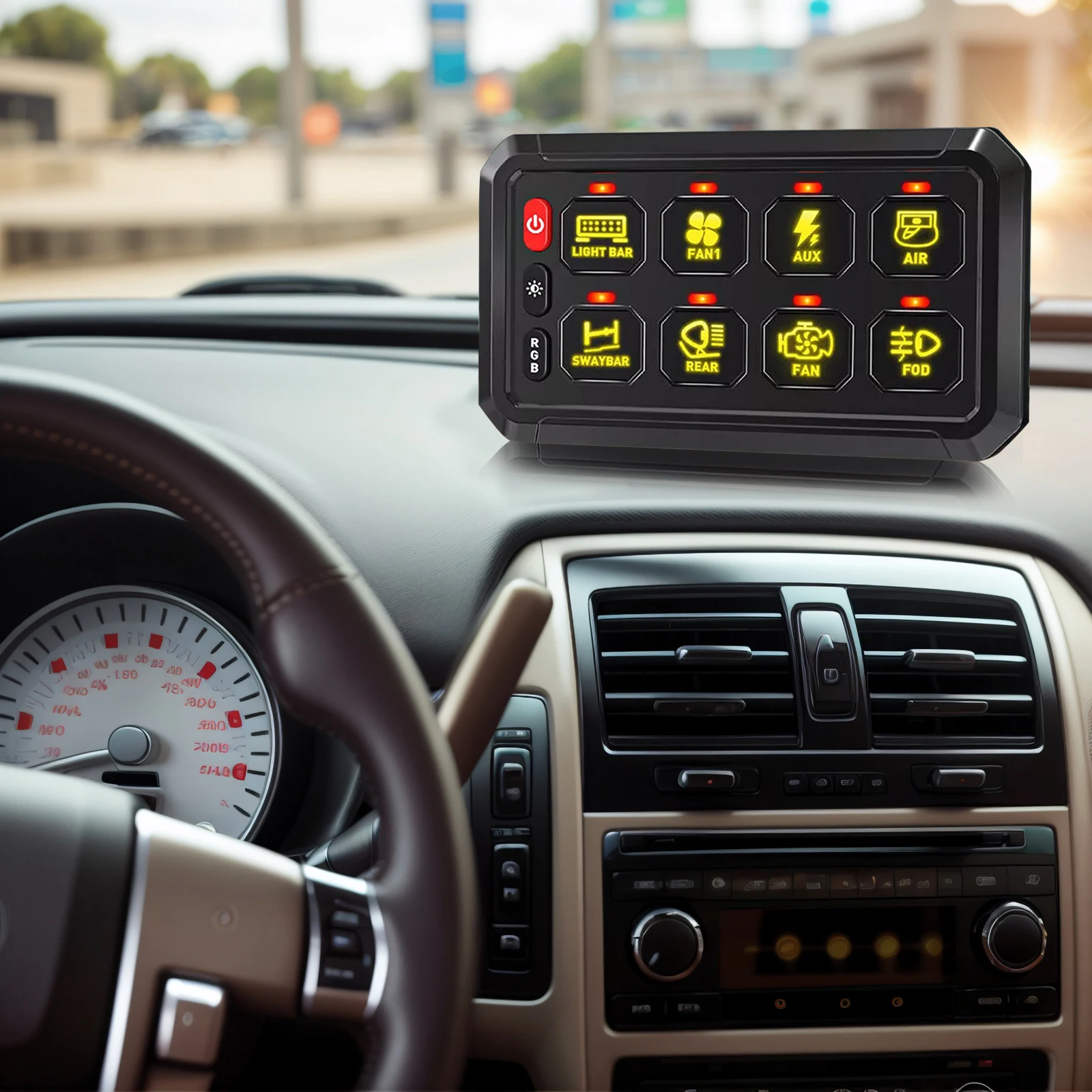 8 Gang Switch Panel On-Off LED Car Switch Panel Electronic Relay System for Car RV ATV SUV UTV Truck Marine