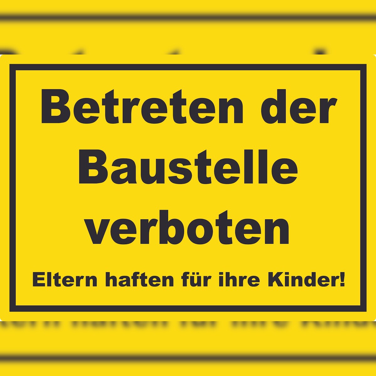 HB-Druck Betreten der Baustelle Aufkleber gelb-schwarz A5 (148x210mm) Image