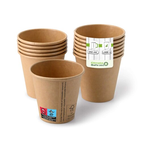 Pappbecher (beschichtet) 150 ml / 6 oz, Ø 80 mm, braun Image
