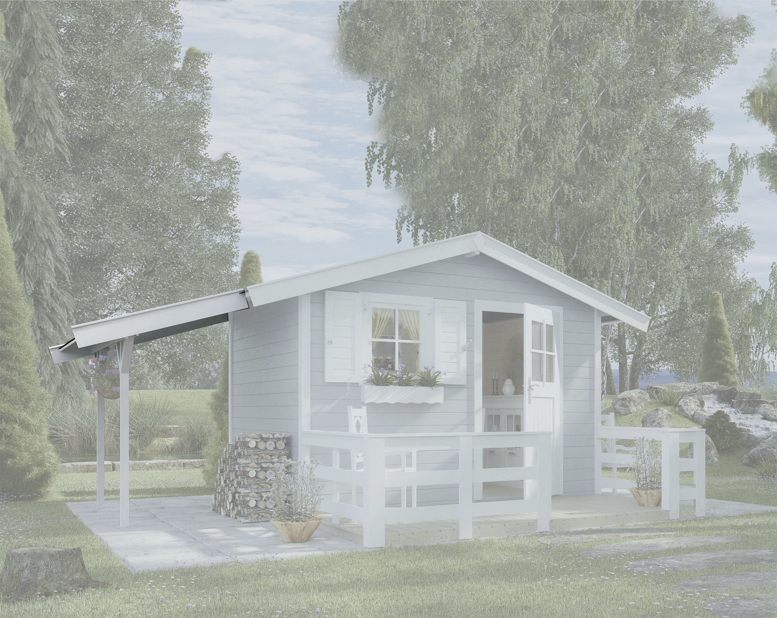 Schleppdach WEKA, weiß, B:95cm H:0cm T:200cm, Gartenhaus-Anbaudächer, für modernes Schraubsystem, 95 x 205 cm weiß Image