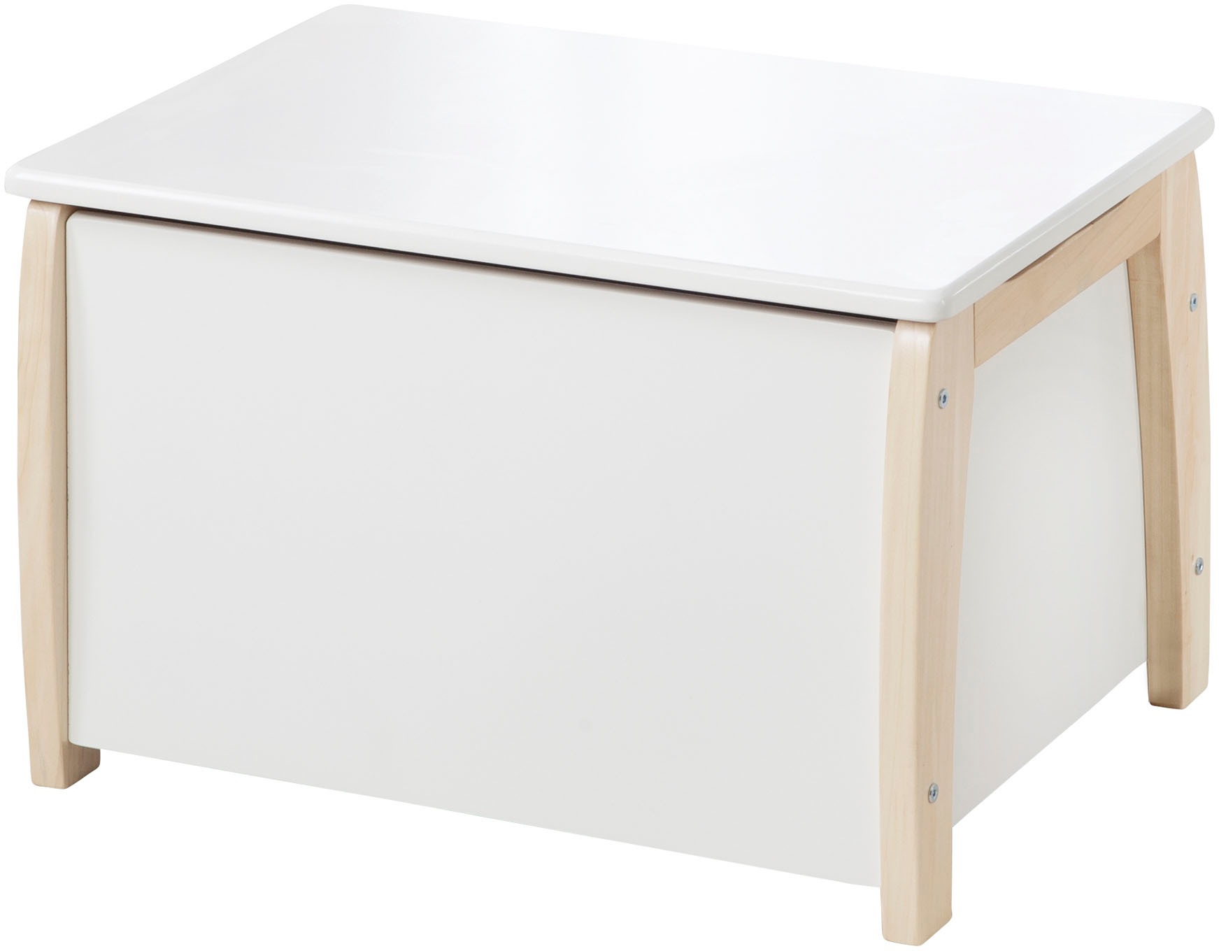 Truhe ROBA "weiß lackiert", weiß, Truhen, Kinder, B/H/T: 56cm x 35cm x 41cm, MDF, mit Deckelbremse; fürs Kinderzimmer, B:56cm H:35cm T:41cm Image