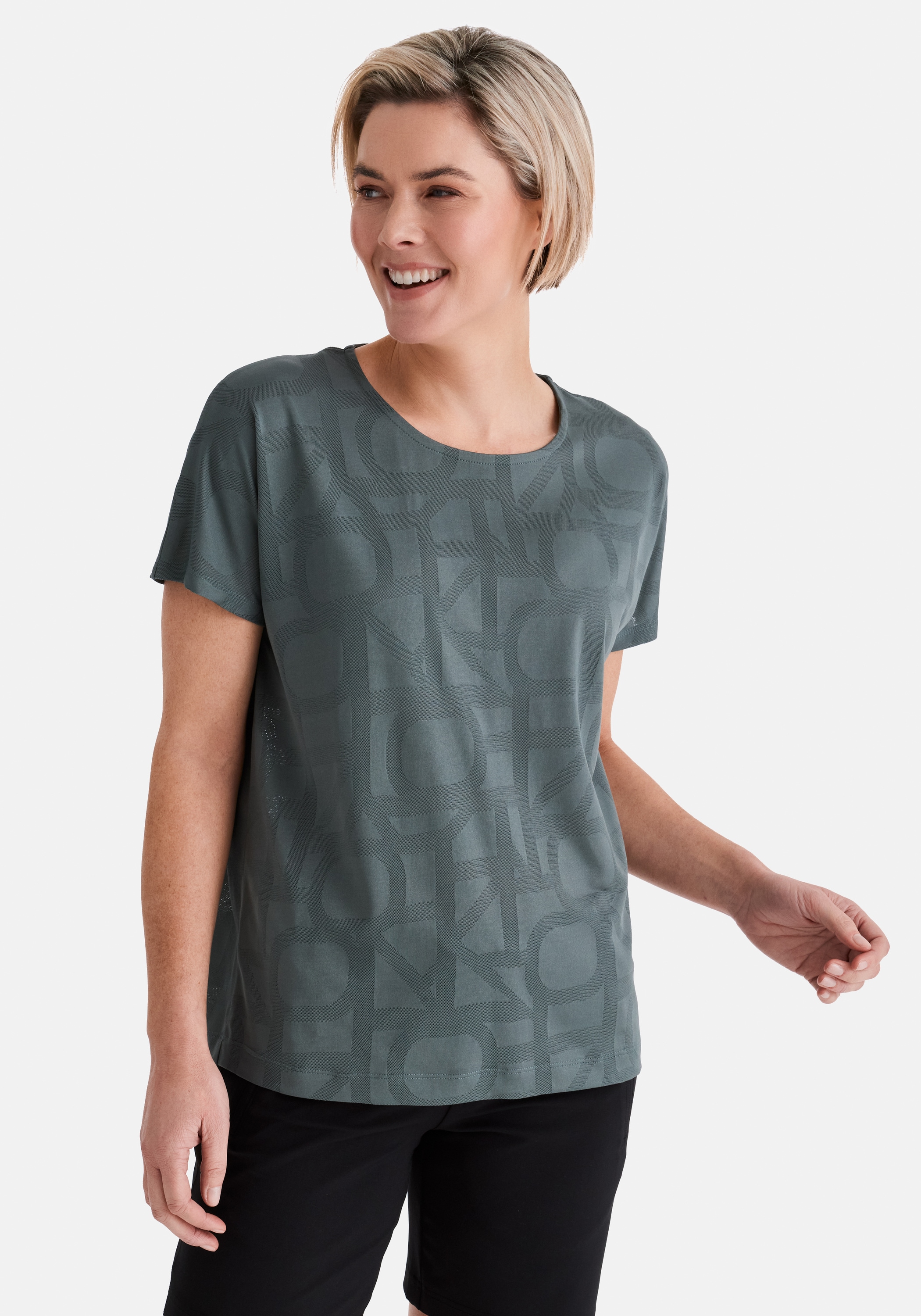 T-Shirt STOOKER WOMEN "CARLY Sport T-Shirt", Damen, Gr. 36/38, balsam grün, Feinstrick, 100% Polyester, loose fit, Rundhals, Shirts T-Shirt, Sport T-Shirt kurzarm für Damen