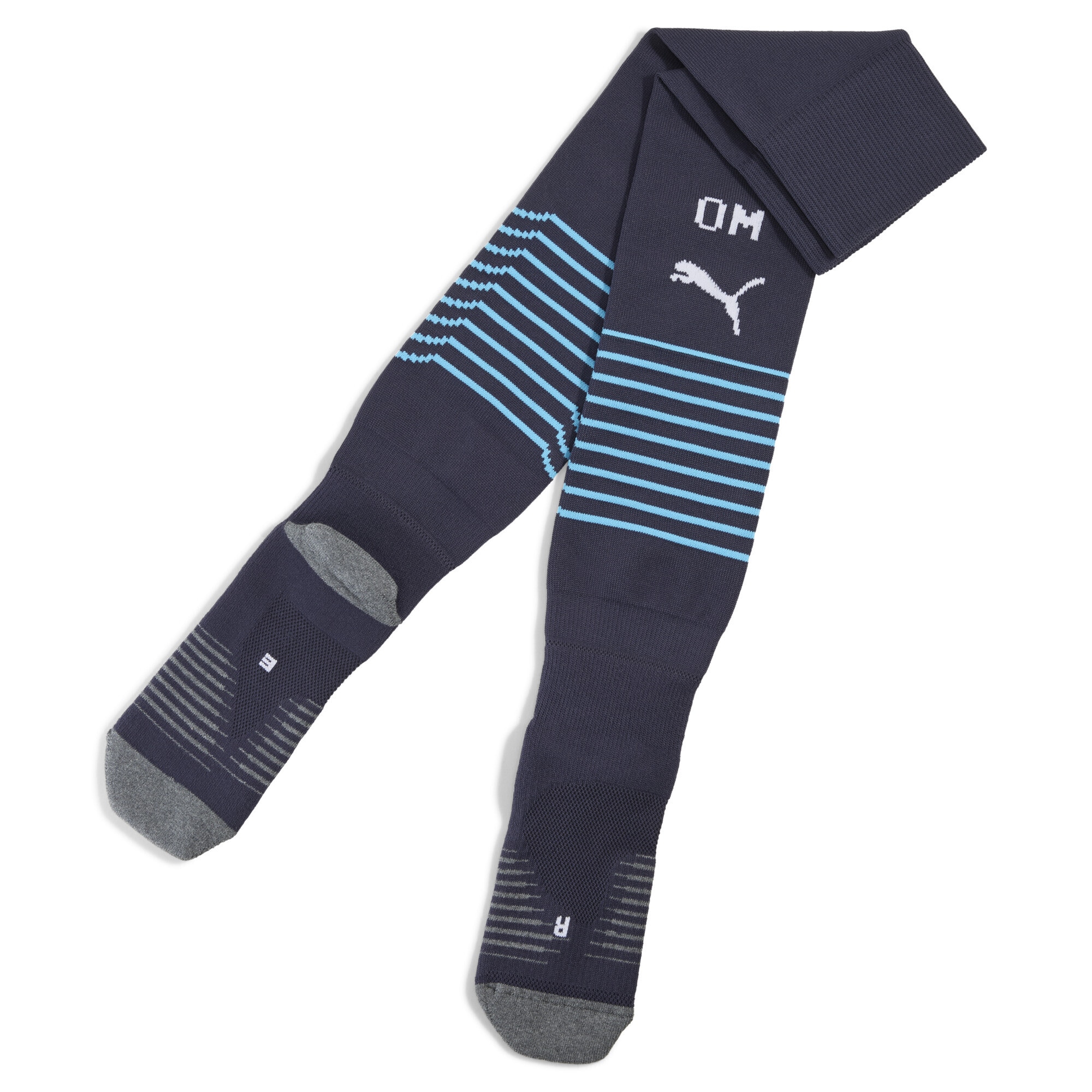 Fußball Stutzenstrümpfe PUMA "Olympique de Marseille 25/26 Socken Herren", Herren, Gr. 10-12, blau (new navy luminous blau), 36% Polyester, 28% Baumwolle, 33% Polyamid, 3% Elasthan, Socken Image
