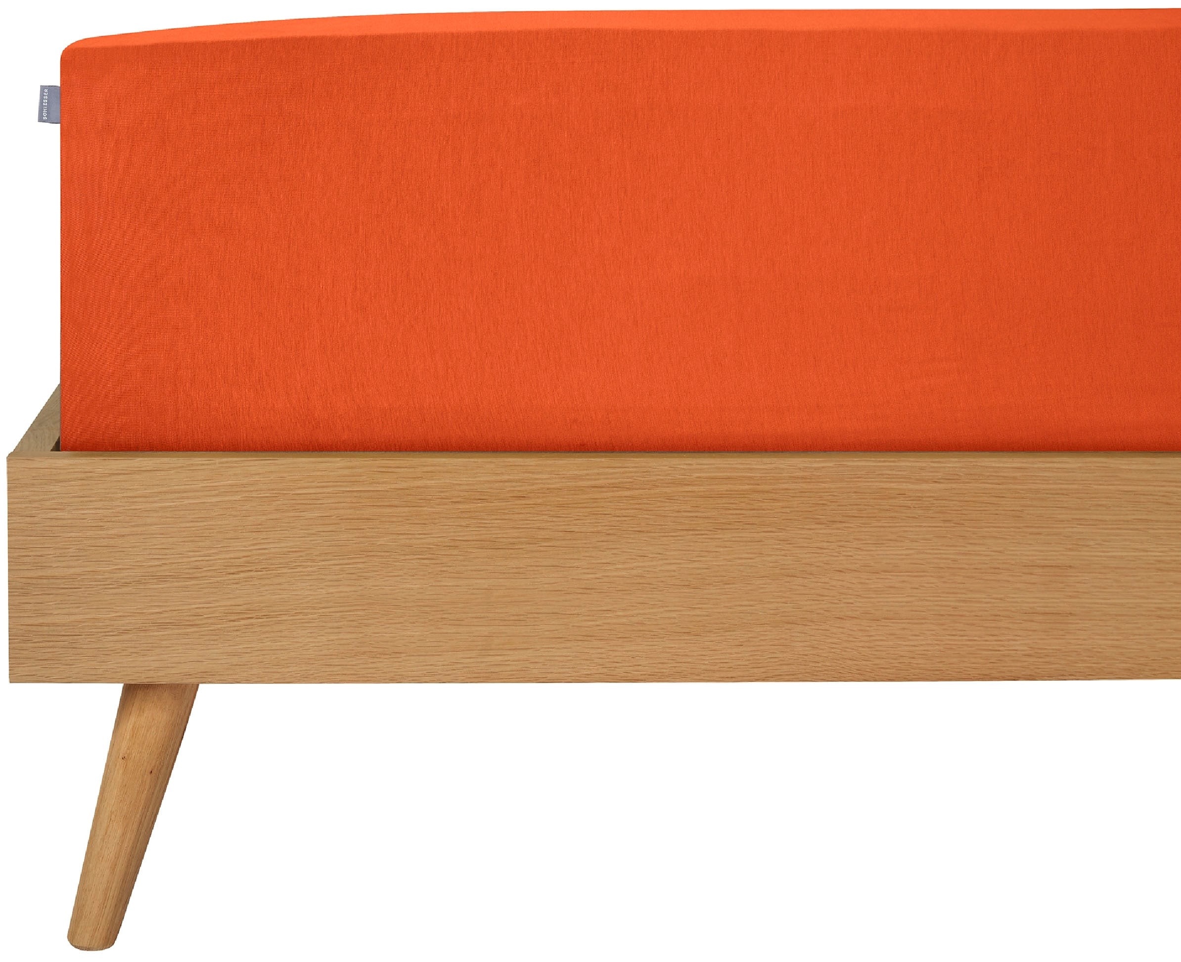 Spannbettlaken SCHIESSER "Jessi aus 100% Baumwolle", orange (terrakotta), B:180cm L:200cm, Jersey, Obermaterial: 100% Baumwolle, Bettlaken, Spannbettlaken, für Matratzen bis zu 22 cm Höhe, MADE IN GREEN by OEKO-TEX Image