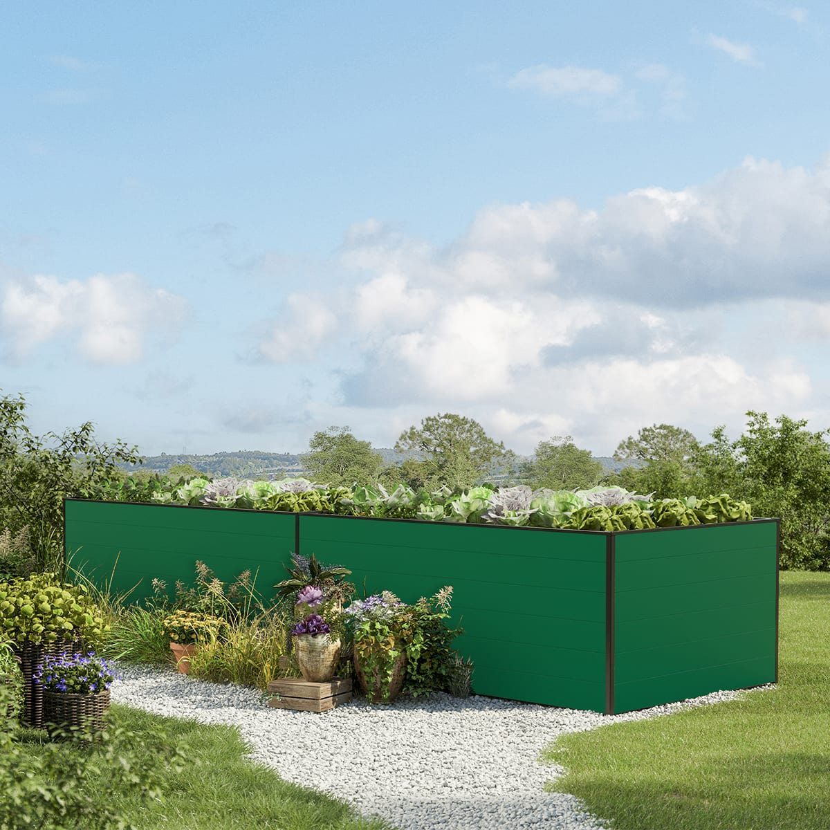 387 x 119 x 77 cm Hochbeet, Grün - (GFPV00412) Image