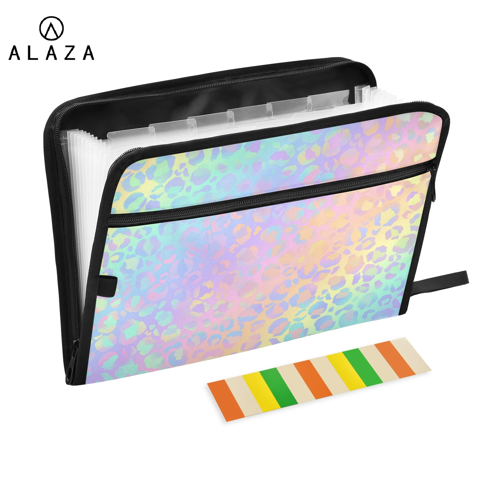 Cartella portadocumenti multicolore con stampa leopardo cartella portadocumenti cartella portadocumenti per ufficio