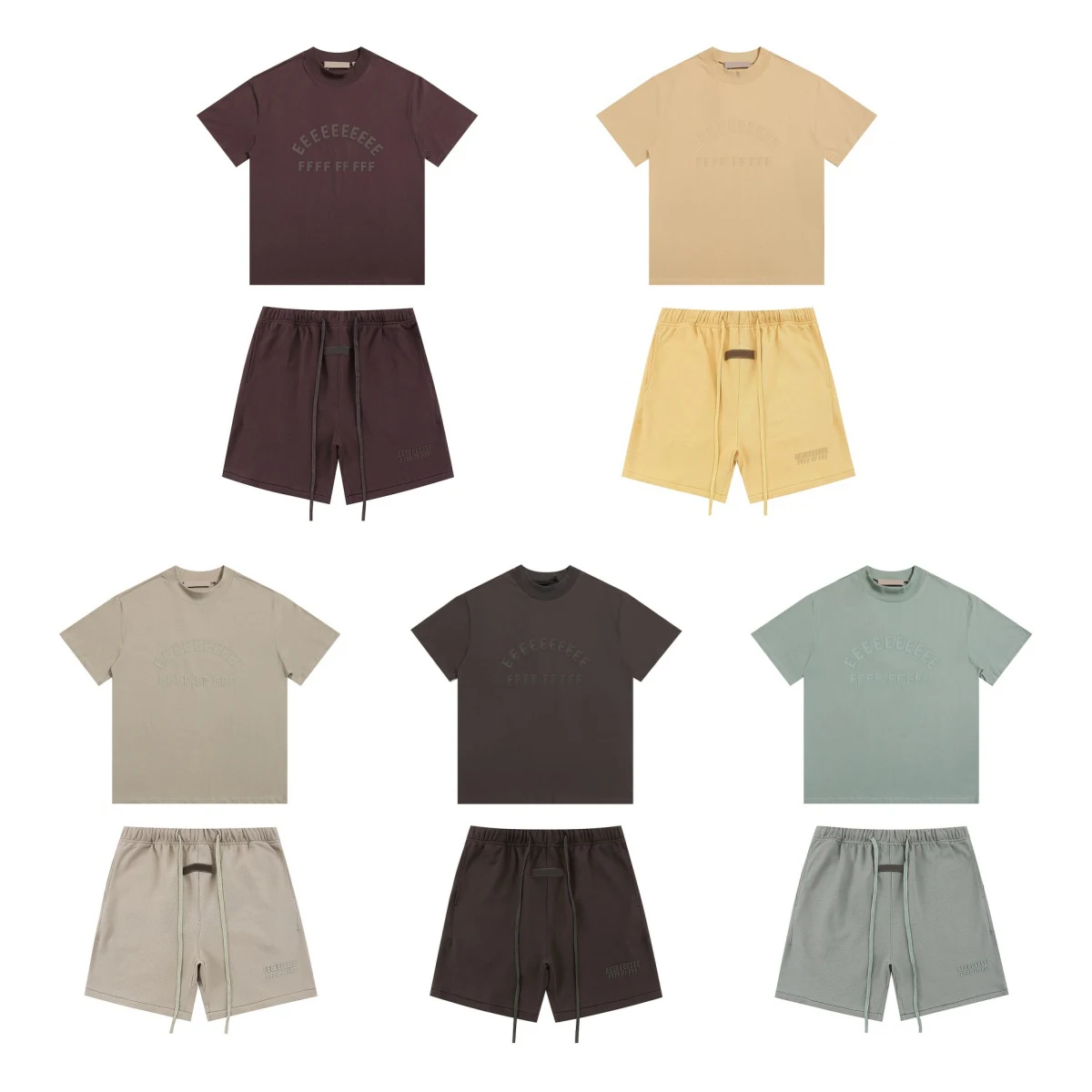 Hochwertiges Sommer-Set für Herren, klassisches Marken-Set mit Gummi-Logo-T-Shirts und Shorts, Hip-Hop-Shorts mit Kordelzug, Streetwear-T-Shirts Image