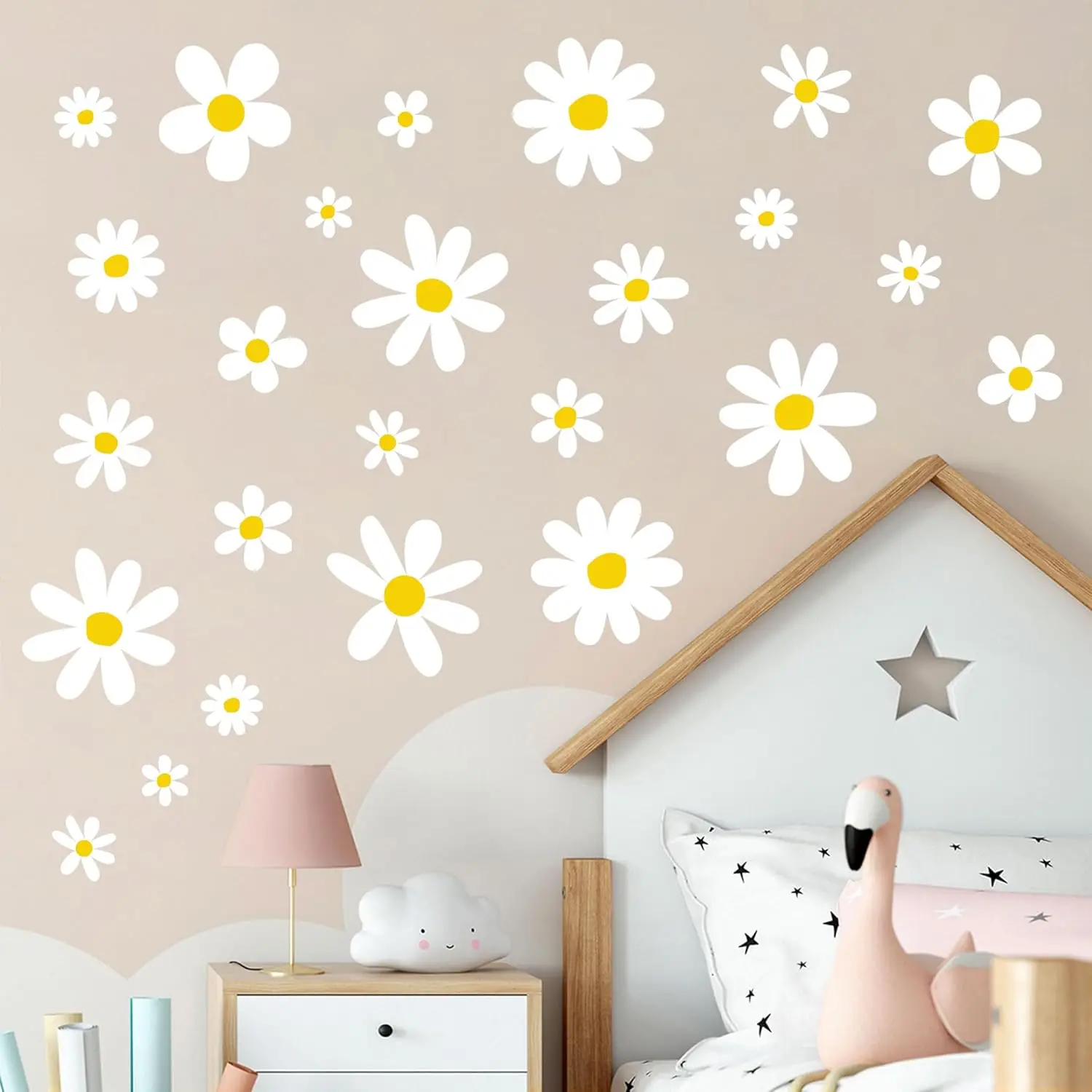 12 Blumen-Wandaufkleber im Boho-Stil, niedliche Blumen-Wandsticker für Kinderzimmer, selbstklebende Blumen-Dekoration für das Spielzimmer