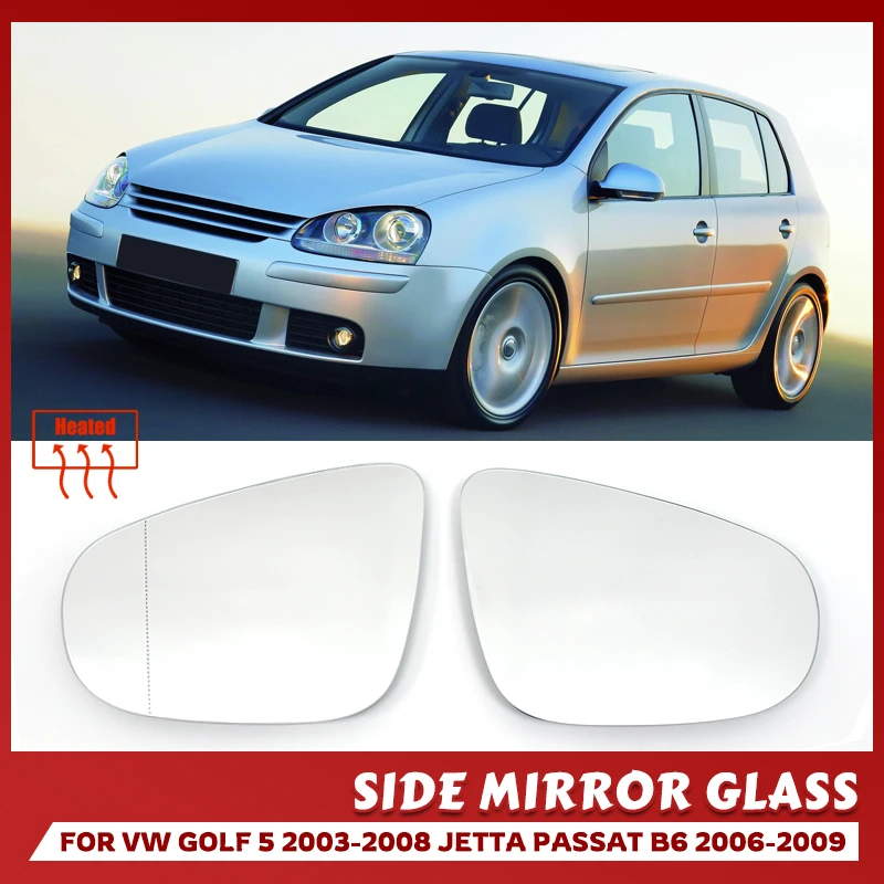 Für Volkswagen Golf 5 MK5 GTI Variant R32 Plus CrossGolf MK5 Beheizte Klare Rückspiegelglas-Ersatzlinse Image
