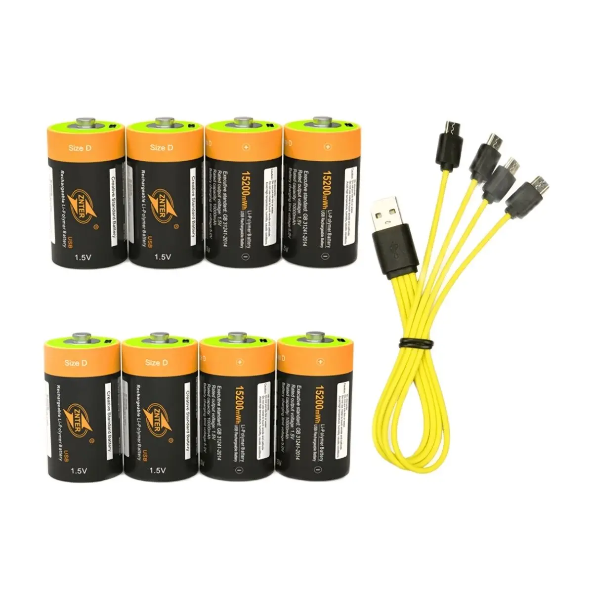 100% znter 15200mwh wiederauf ladbarer Akku 1,5 V d Lipo lr20 Akku für RC-Kamera-Drohne mit Typ C-Kabel Schnell ladung Image