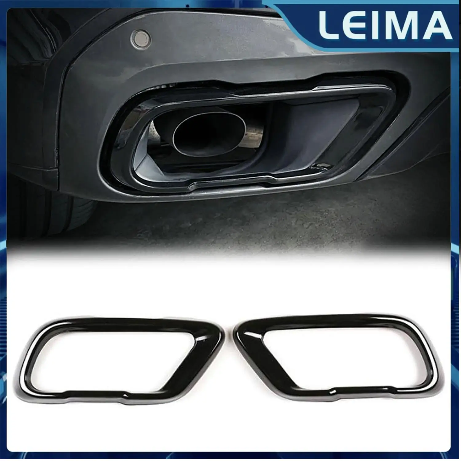 2Pcs Auspuff Schalldämpfer Endrohr Abdeckung für 2019-2023 BMW X5 G05 X6 G06 X7 G07 Auto Außen zubehör Styling Moulding Auto Teile Image