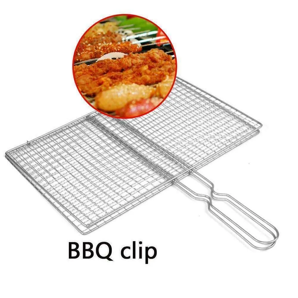 Grill netz Grill korb Grill Grill Netz Eisen Mesh Klemme Steak Fleisch Fisch netz Größe Gemüse Clip Grill Werkzeuge Image