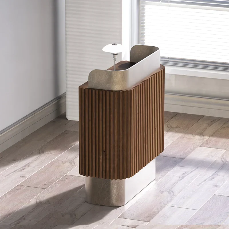 Büropodium 70 100 cm Moderner Empfangstresen Willkommensschreibtisch Kasse aus Edelstahl Kundenzentrale Empfangstheken Image